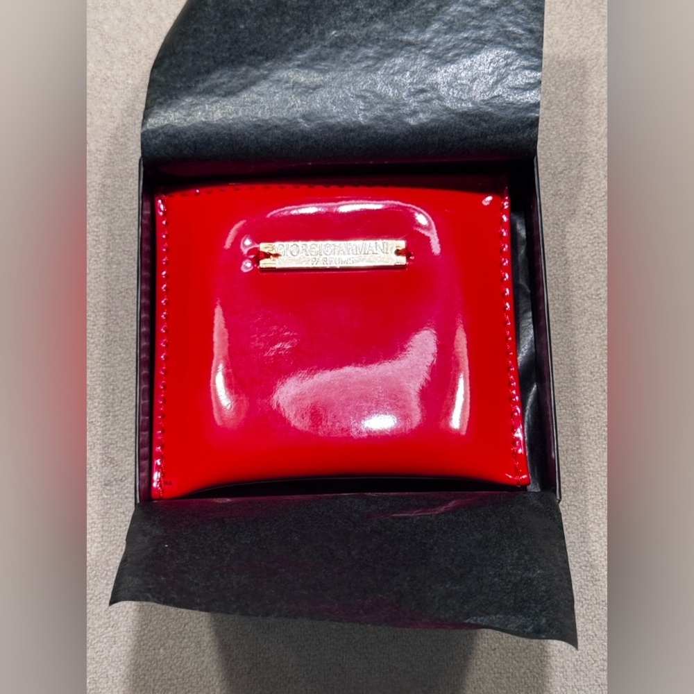 Giorgio Armani Patent Leather pouch with Gold Mirror